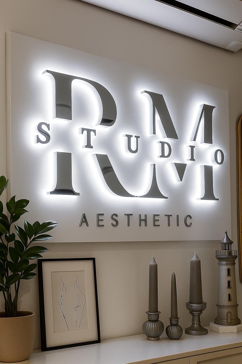 Salon Sign, Backlit Business Sign, Logo Sign, Boutique Sign, 3D Signboard, Office Sign, LED Sign, Large Metal Letters, Aesthetic Clinic Sign