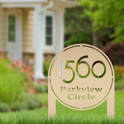 Address Sign Yard Stake, Metal Street Address Sign, Lawn Marker, Realtor Gift, Customizable Signage, Personalized Outdoor Business Decor