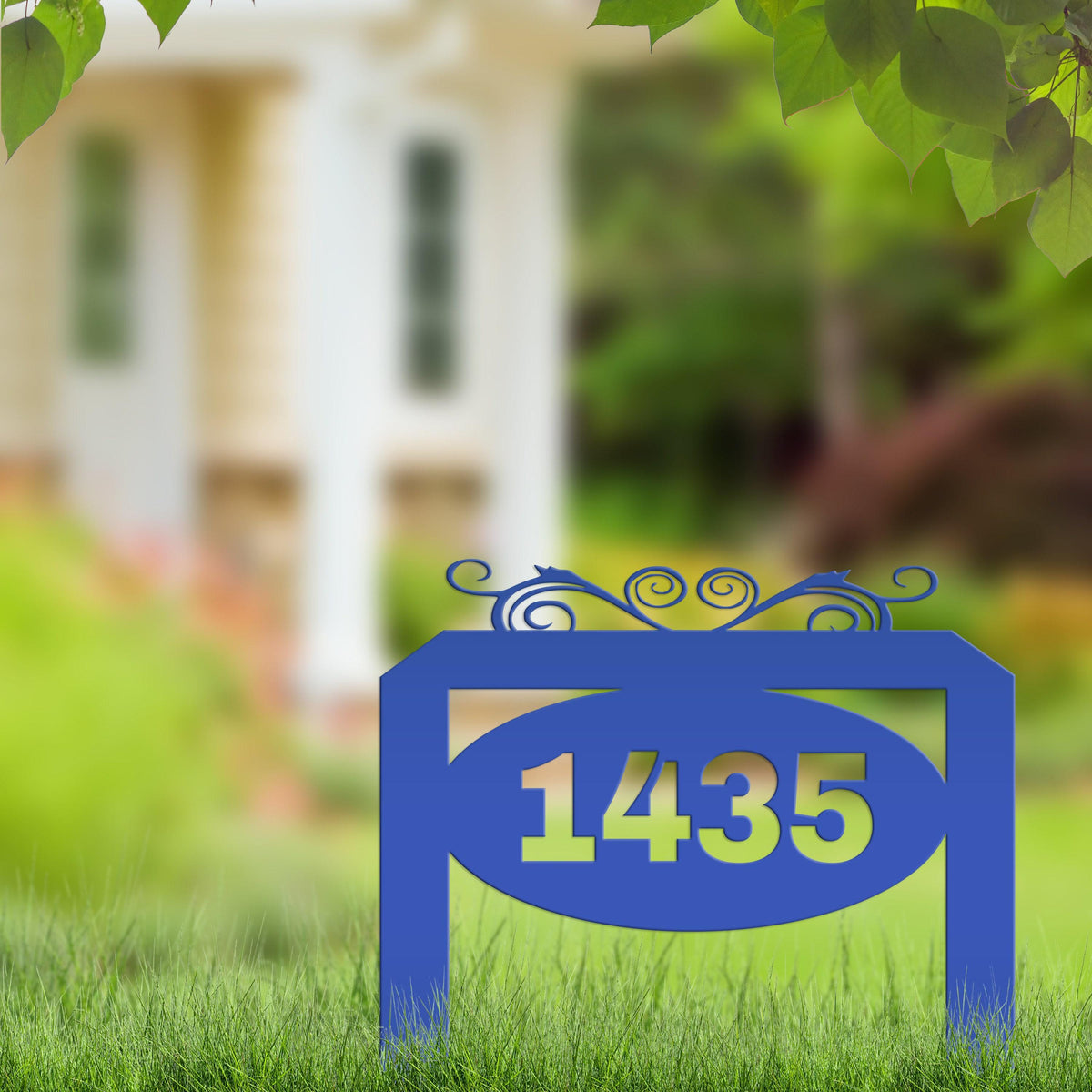 Oval Address Yard Stake Sign