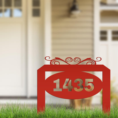 Oval Address Yard Stake Sign