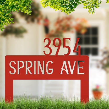 Metal Address Stake, House Number Driveway Marker, Customized Outdoor Sign, Exterior Street Name Plaque