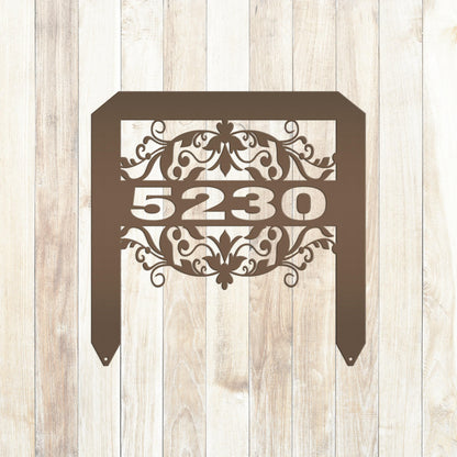 House Numbers Metal Yard Stake, Decorative Lawn Sign With Street Address, HOA Driveway Marker, Weather Resistant Outdoor Garden Decoration