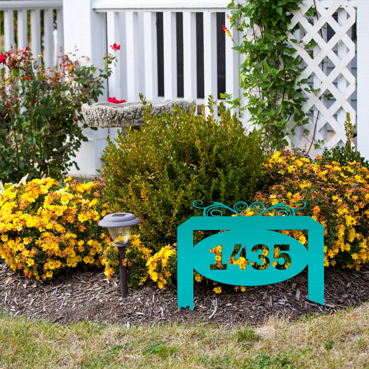 Oval Address Yard Stake Sign