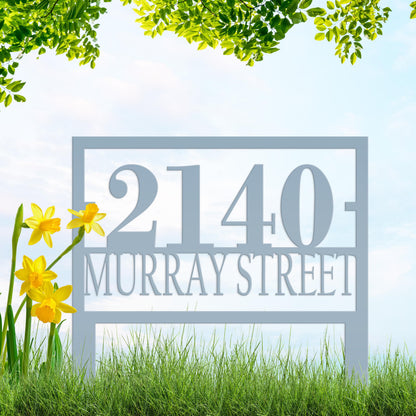 Custom Metal Address Sign for Yard - Personalized Garden Stake - Unique Bespoke House Numbers - Modern Address Plaque - Housewarming Gifts