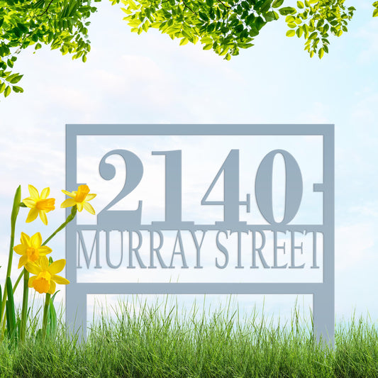 Custom Metal Address Sign for Yard - Personalized Garden Stake - Unique Bespoke House Numbers - Modern Address Plaque - Housewarming Gifts