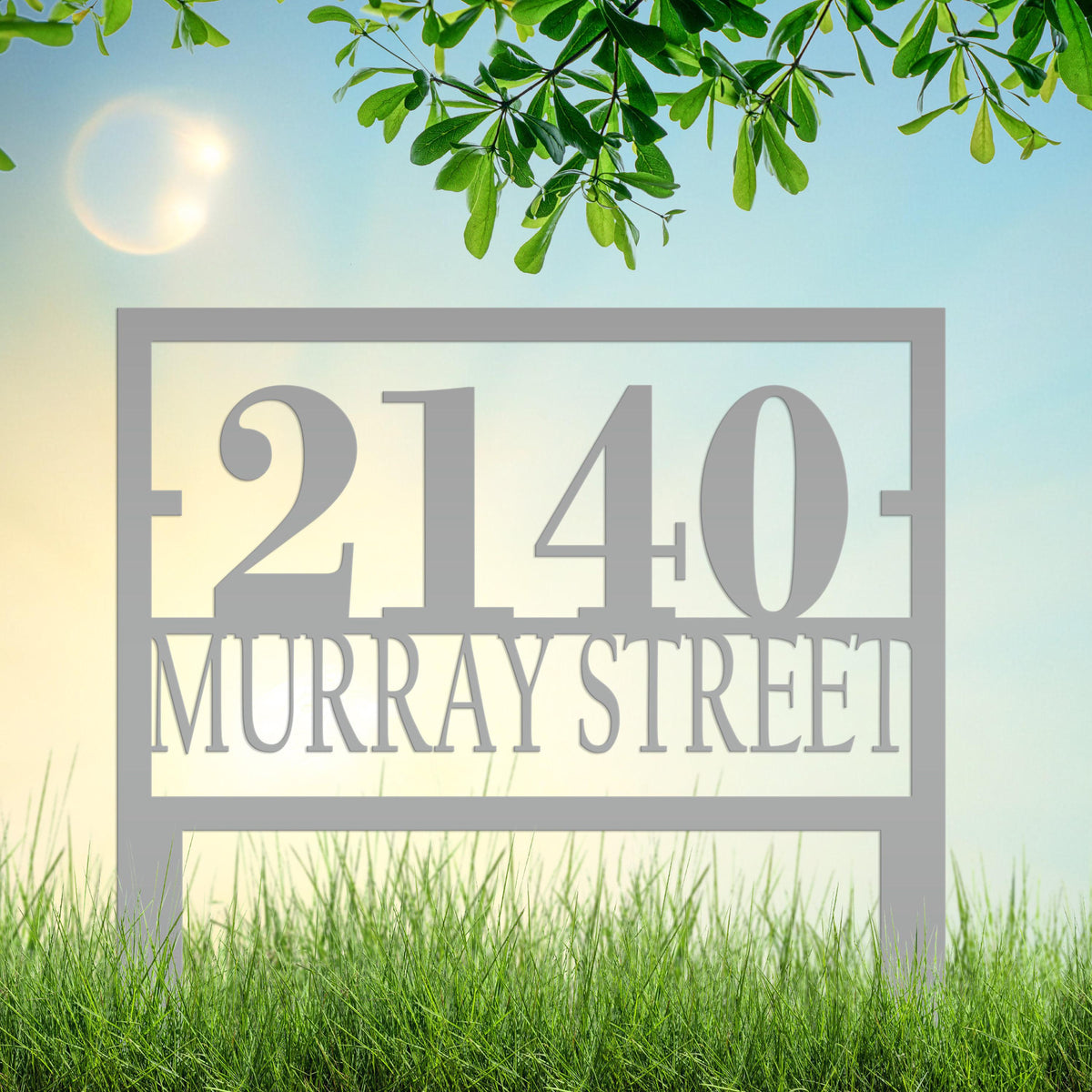 Custom Metal Address Sign for Yard - Personalized Garden Stake - Unique Bespoke House Numbers - Modern Address Plaque - Housewarming Gifts