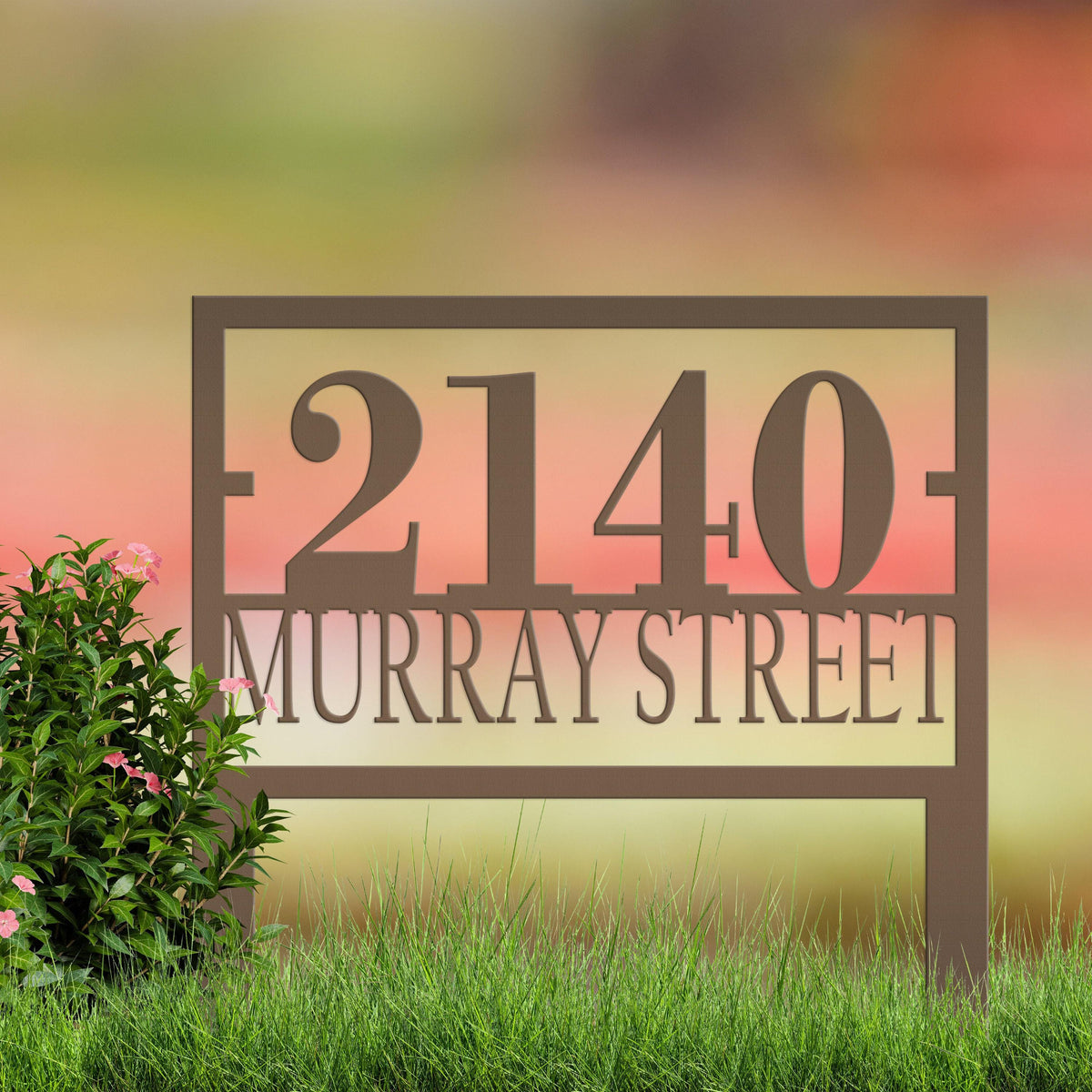 Custom Metal Address Sign for Yard - Personalized Garden Stake - Unique Bespoke House Numbers - Modern Address Plaque - Housewarming Gifts