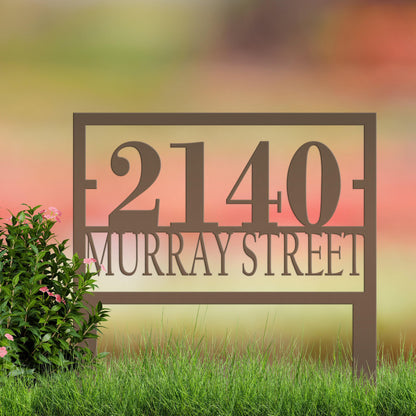 Custom Metal Address Sign for Yard - Personalized Garden Stake - Unique Bespoke House Numbers - Modern Address Plaque - Housewarming Gifts