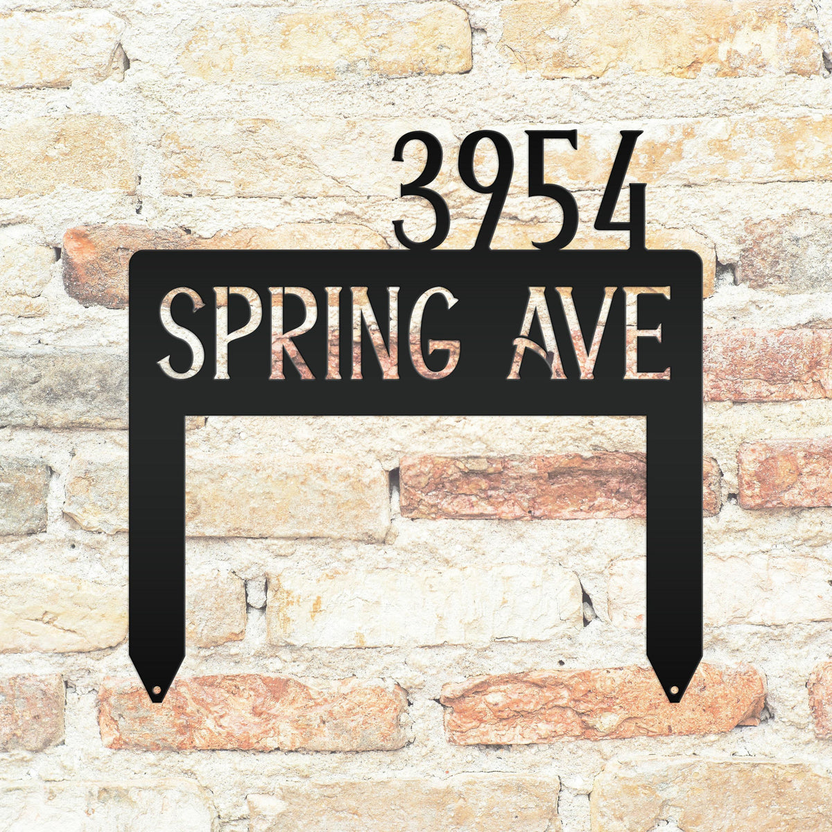 Address Yard Stake Metal Sign, Customized Outdoor Heavy Duty Powder Coated Driveway Marker, Street Name and House Numbers Steel Lawn Stake,