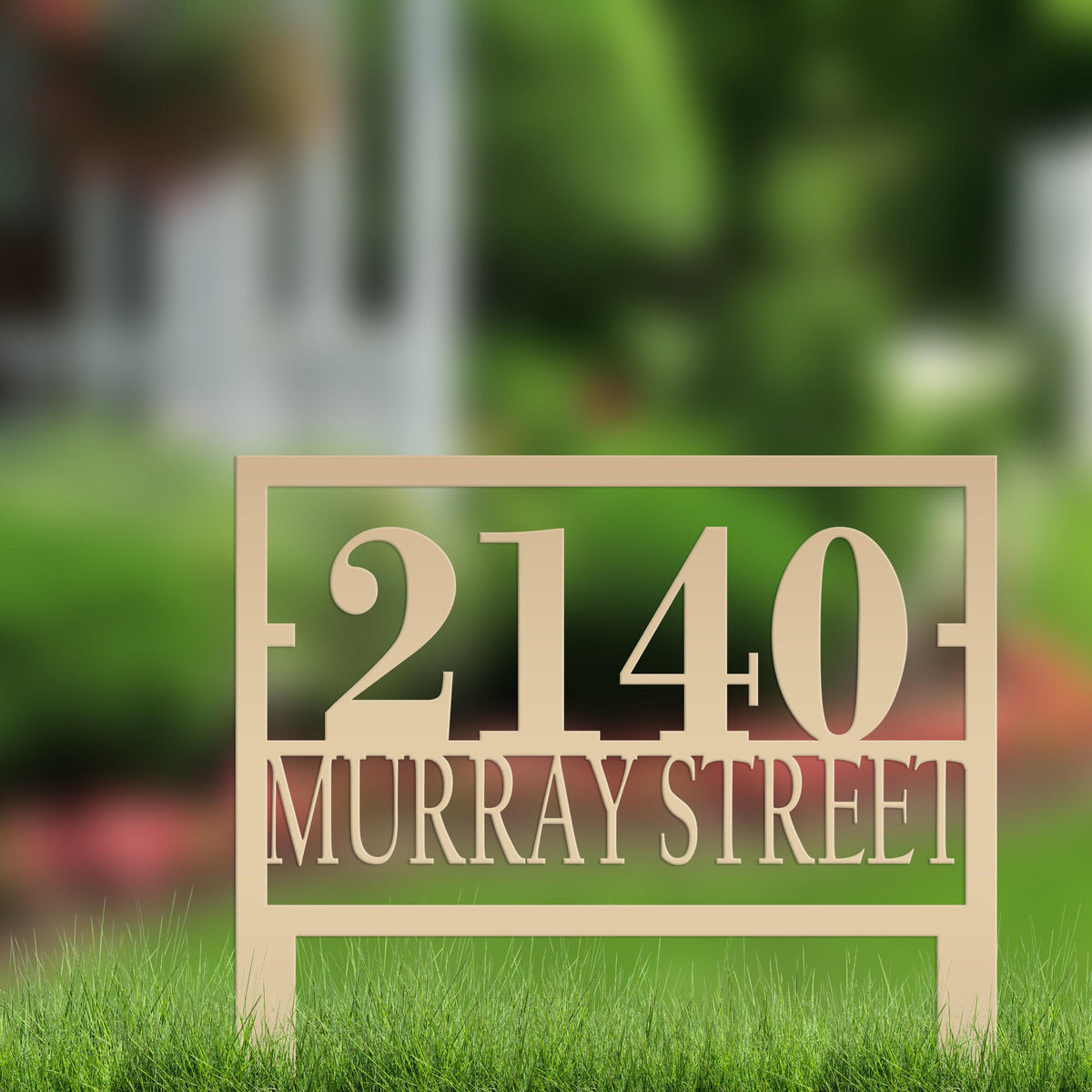 Custom Metal Address Sign for Yard - Personalized Garden Stake - Unique Bespoke House Numbers - Modern Address Plaque - Housewarming Gifts