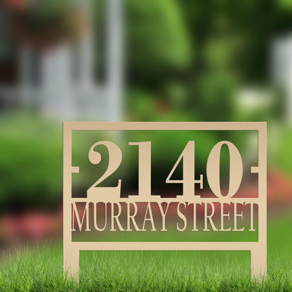 Custom Metal Address Sign for Yard - Personalized Garden Stake - Unique Bespoke House Numbers - Modern Address Plaque - Housewarming Gifts