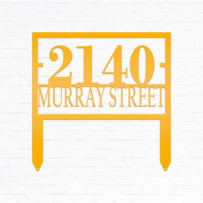 Custom Metal Address Sign for Yard - Personalized Garden Stake - Unique Bespoke House Numbers - Modern Address Plaque - Housewarming Gifts