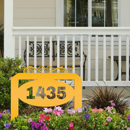 Oval Address Yard Stake Sign