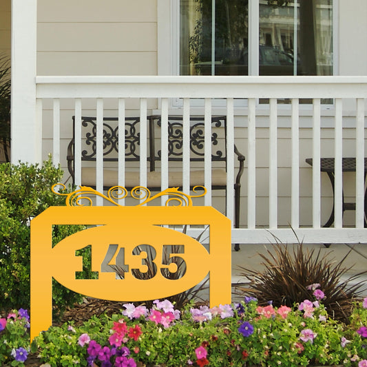 Oval Address Yard Stake Sign
