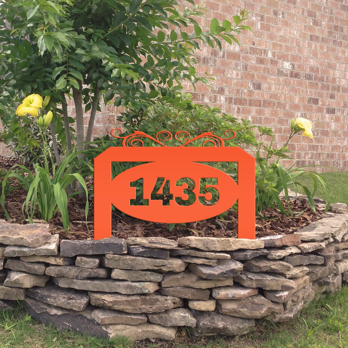 Oval Address Yard Stake Sign