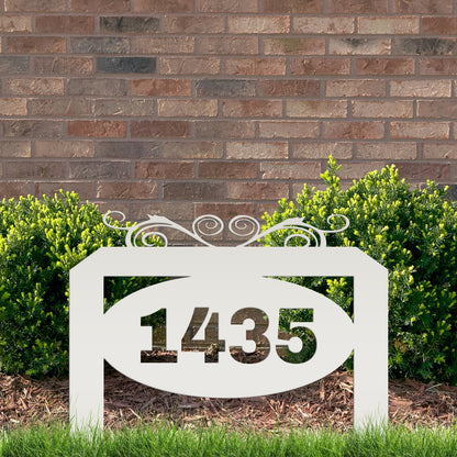 Oval Address Yard Stake Sign