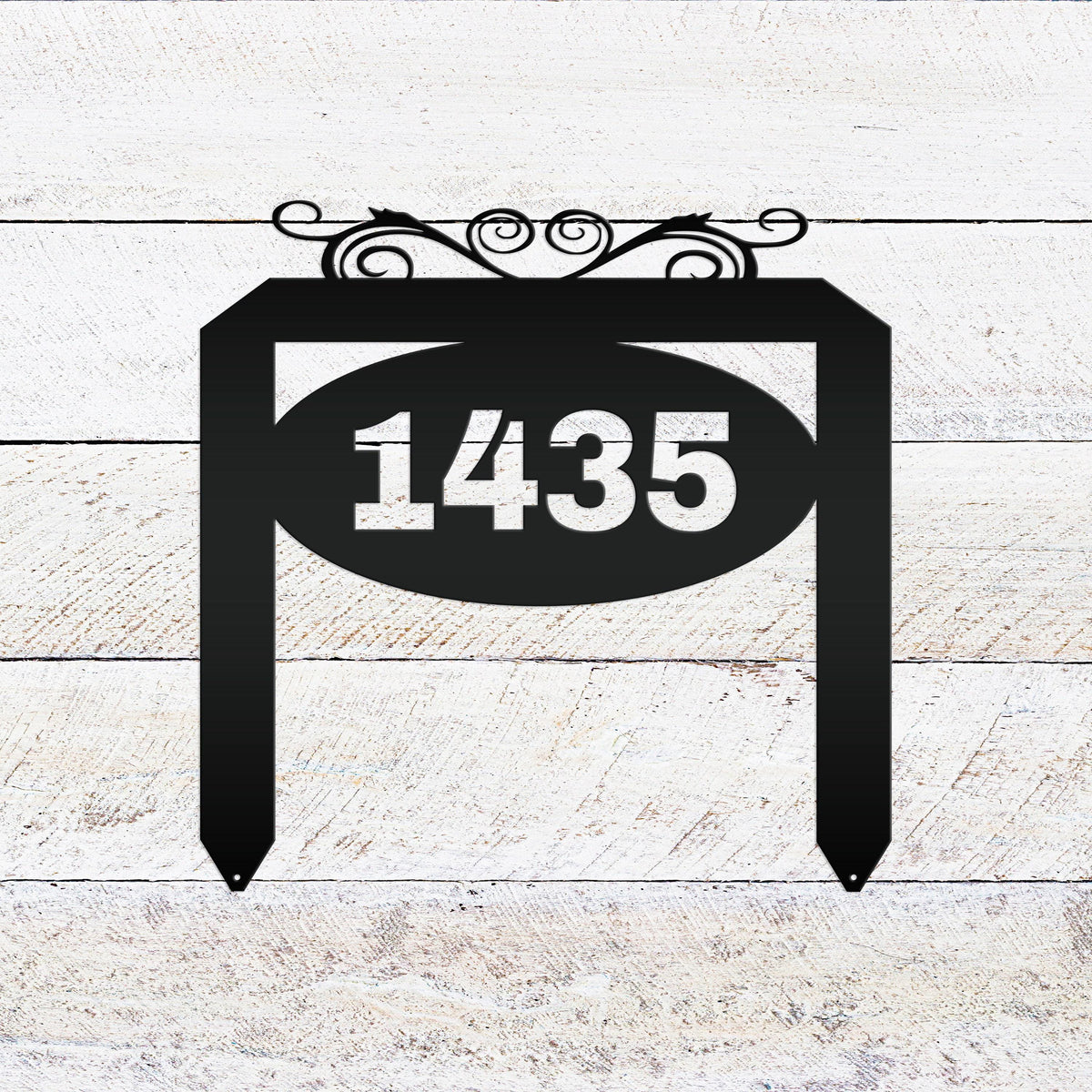 Oval Address Yard Stake Sign