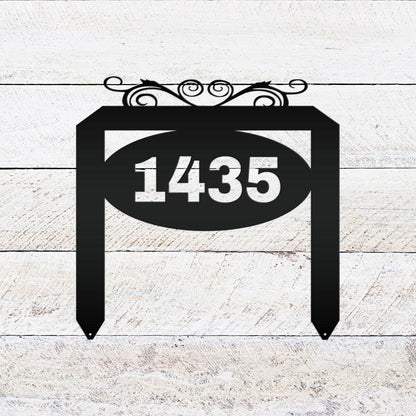 Oval Address Yard Stake Sign