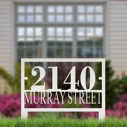 Custom Metal Address Sign for Yard - Personalized Garden Stake - Unique Bespoke House Numbers - Modern Address Plaque - Housewarming Gifts