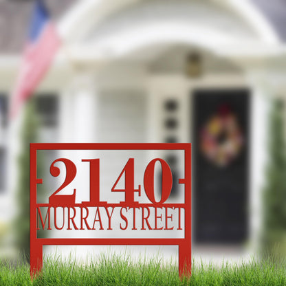 Custom Metal Address Sign for Yard - Personalized Garden Stake - Unique Bespoke House Numbers - Modern Address Plaque - Housewarming Gifts
