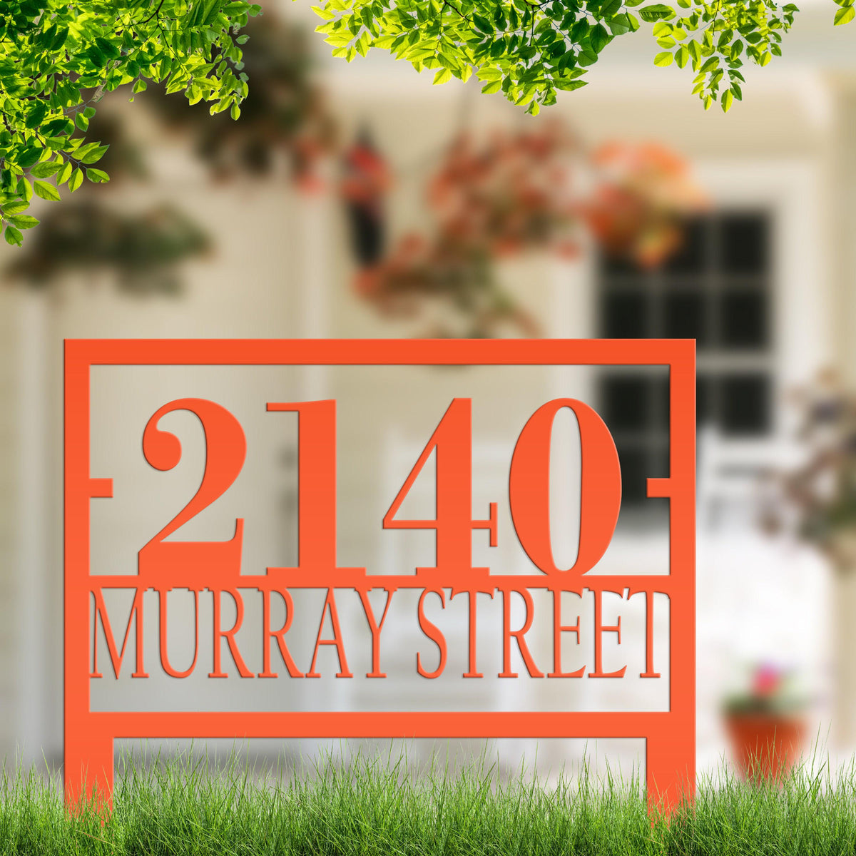 Custom Metal Address Sign for Yard - Personalized Garden Stake - Unique Bespoke House Numbers - Modern Address Plaque - Housewarming Gifts