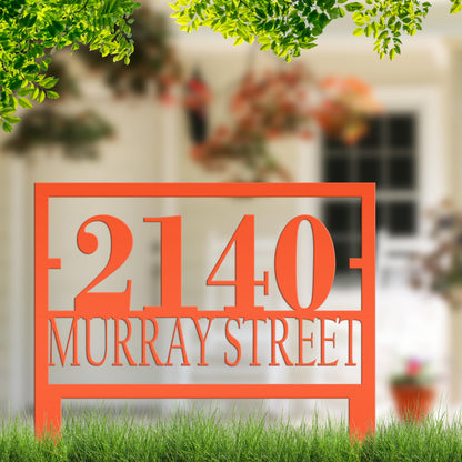 Custom Metal Address Sign for Yard - Personalized Garden Stake - Unique Bespoke House Numbers - Modern Address Plaque - Housewarming Gifts