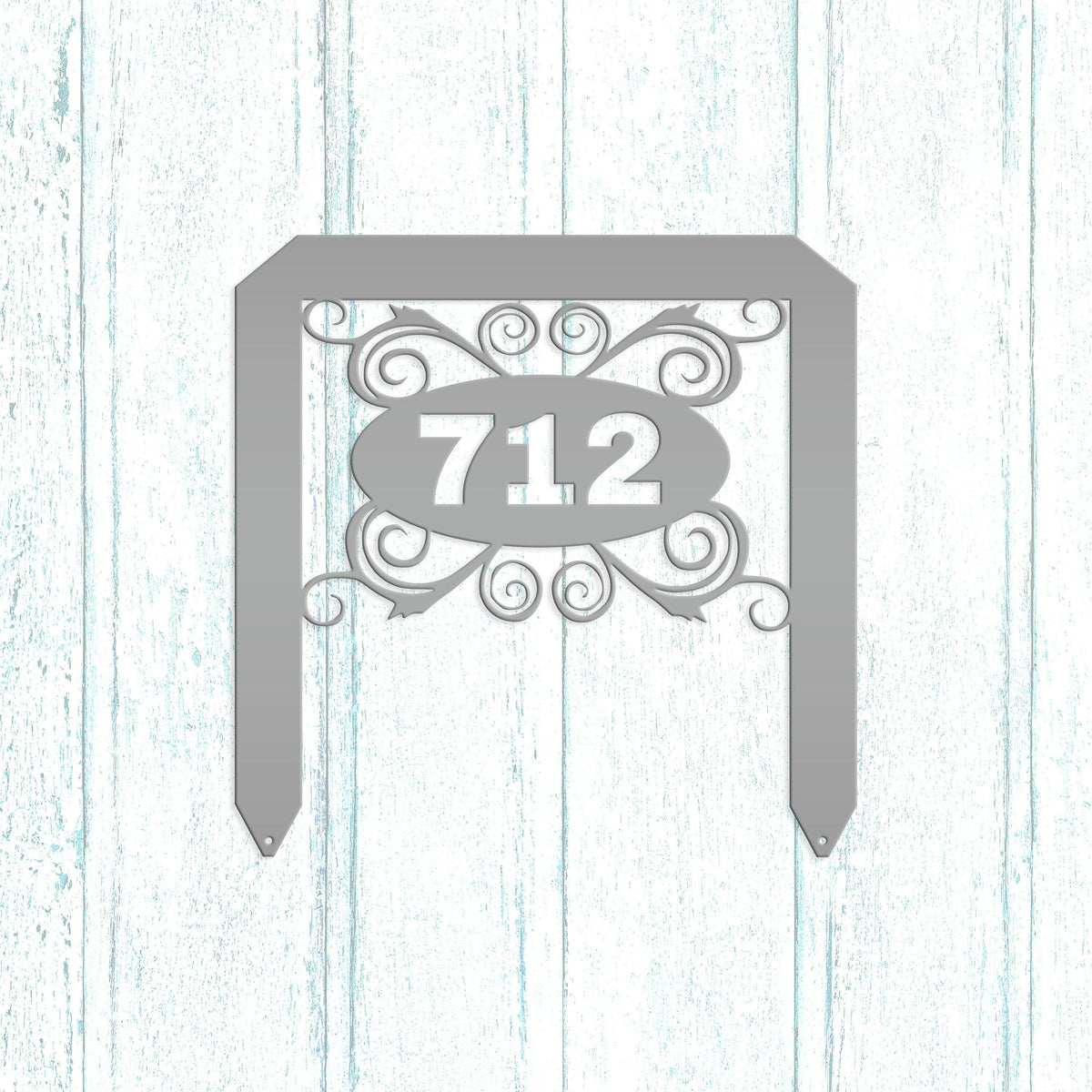 Oval Swirl Address Yard Stake Sign