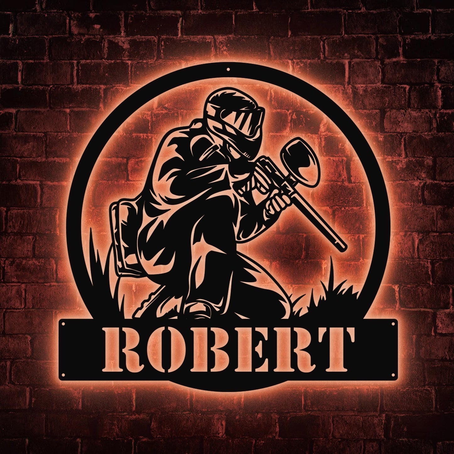 Rustic Paintball Metal Sign - Custom Player Wall Art with Name, Personalized Sports Room, Garage or Man Cave Decor, Gift for Paintball Lover