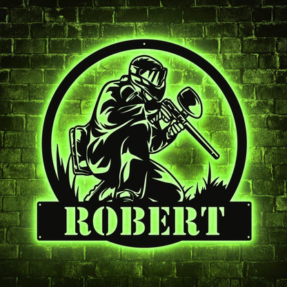 Rustic Paintball Metal Sign - Custom Player Wall Art with Name, Personalized Sports Room, Garage or Man Cave Decor, Gift for Paintball Lover