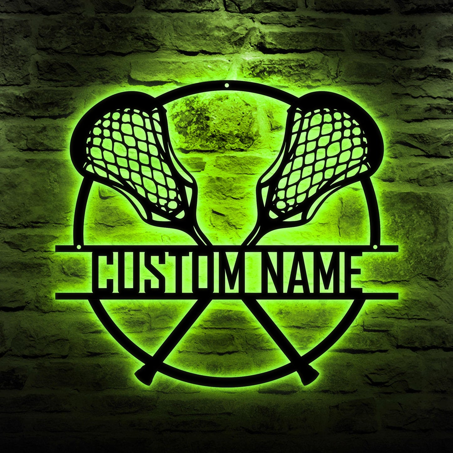 Lacrosse Led Metal Wall Art - Custom Name Sign with Sticks Design, Personalized Sports Room Decor, Gift for Lacrosse Players & Coaches