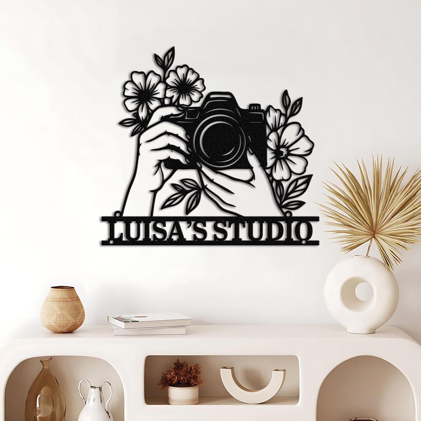 Photography Studio Metal Sign - Custom Camera Design Wall Art, Personalized Photographer Gift, Studio or Office Wall Decor