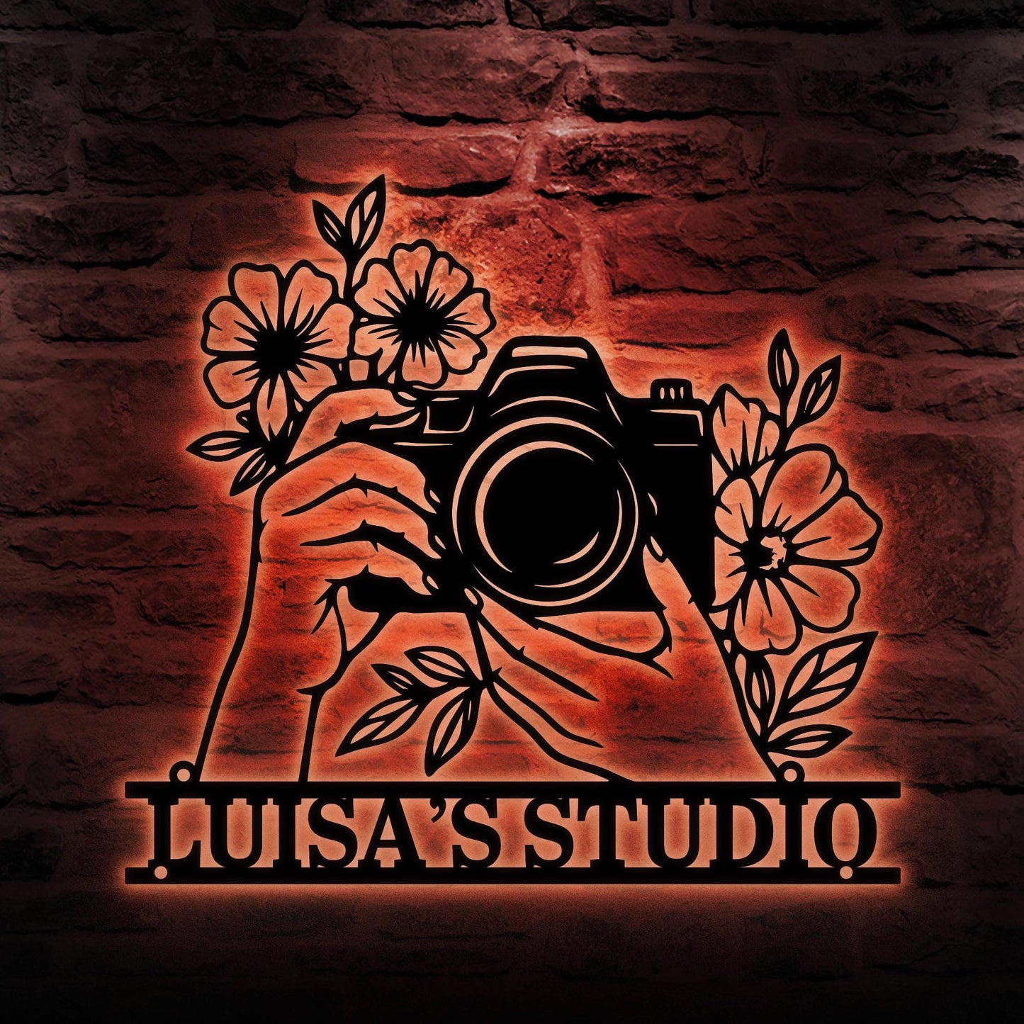 Photography Studio Metal Sign - Custom Camera Design Wall Art, Personalized Photographer Gift, Studio or Office Wall Decor