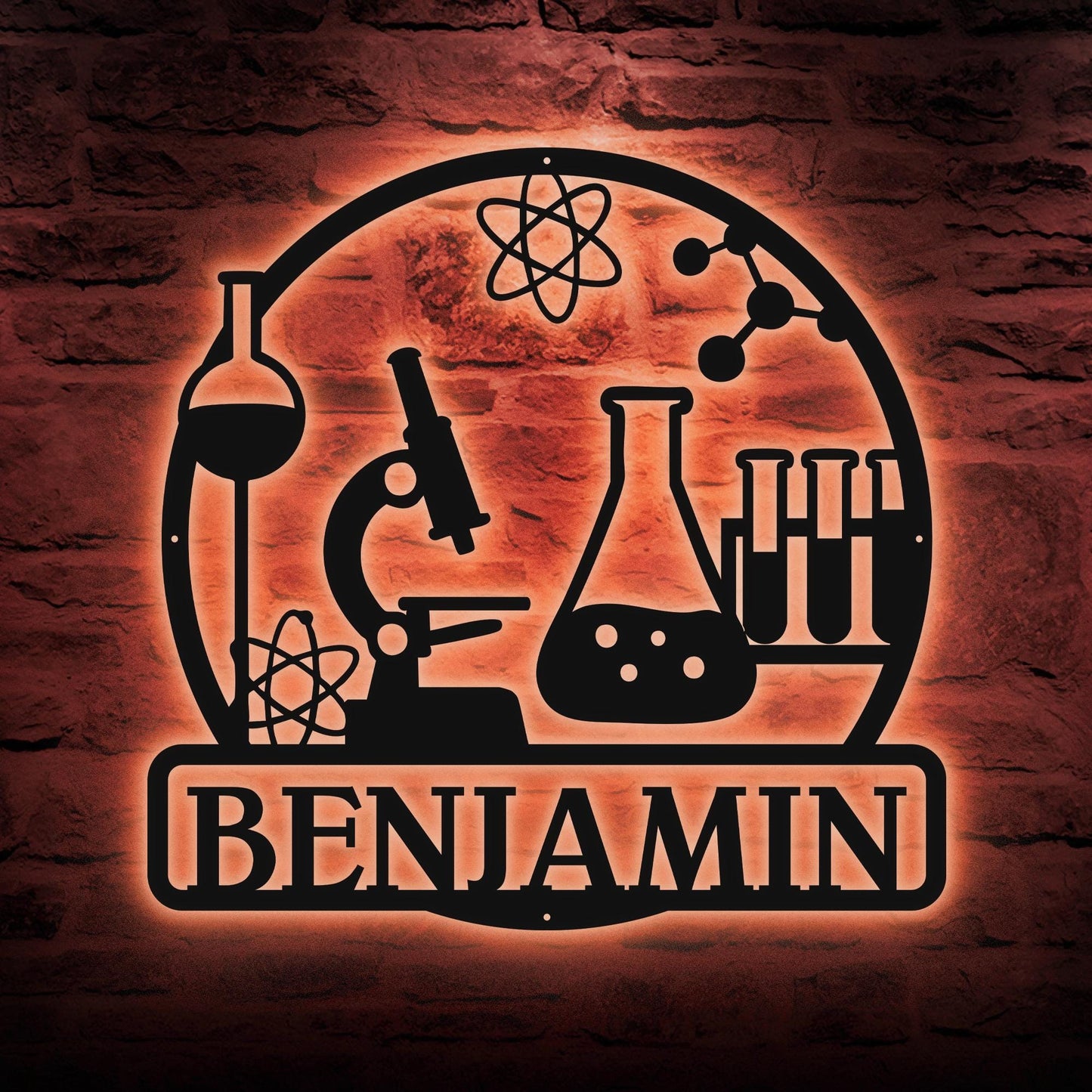 Science Lab led Sign - Personalized Metal Wall Art for Chemistry Teachers or Students, Unique Classroom or Laboratory Decoration