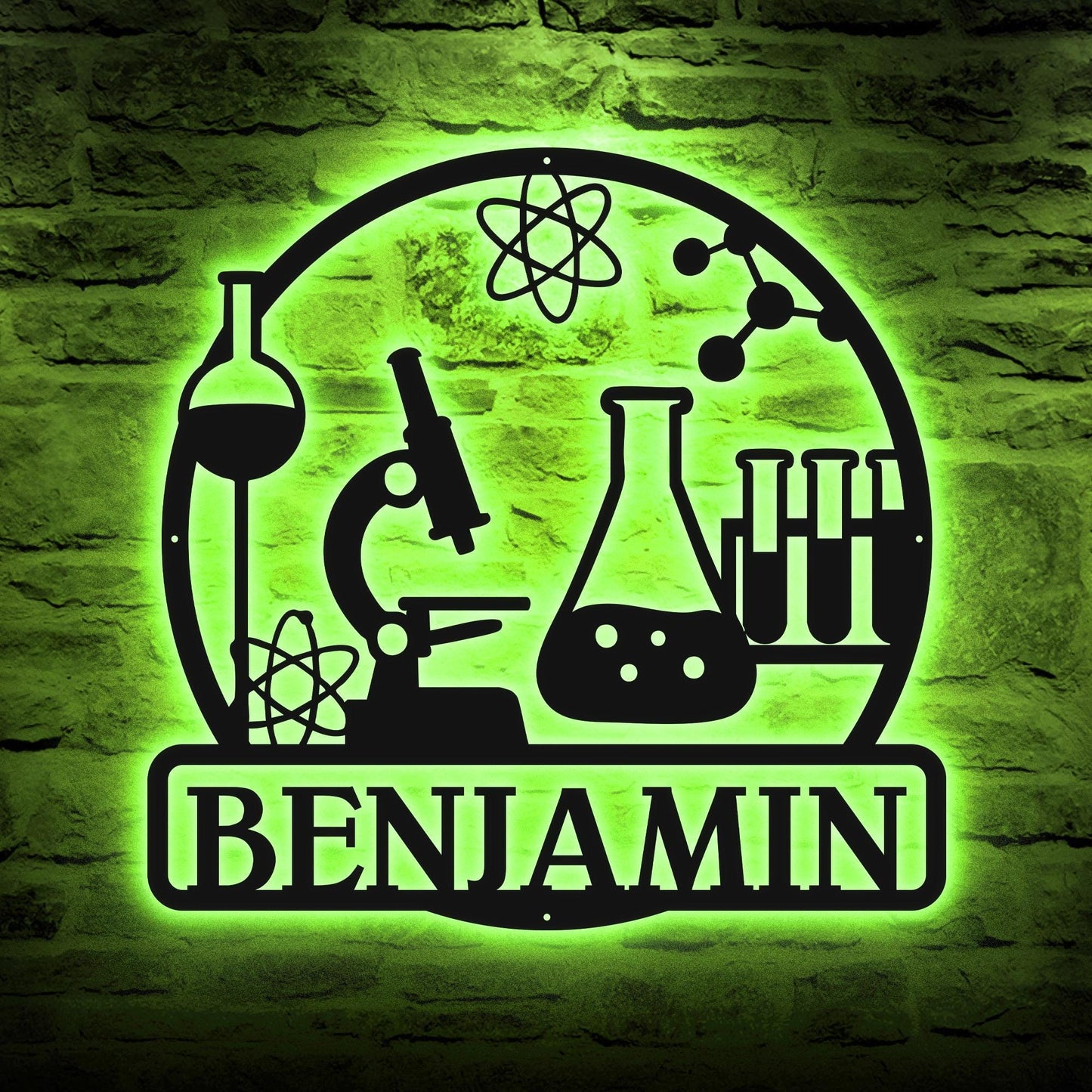 Science Lab led Sign - Personalized Metal Wall Art for Chemistry Teachers or Students, Unique Classroom or Laboratory Decoration