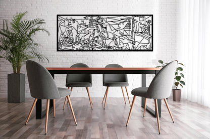 Guernica Pablo Picasso Metal Wall Art, Cubic Metal Art, Unique Modern Home Decor, Guernica Painting Artwork, Art Lovers Gift, Metal Line Art