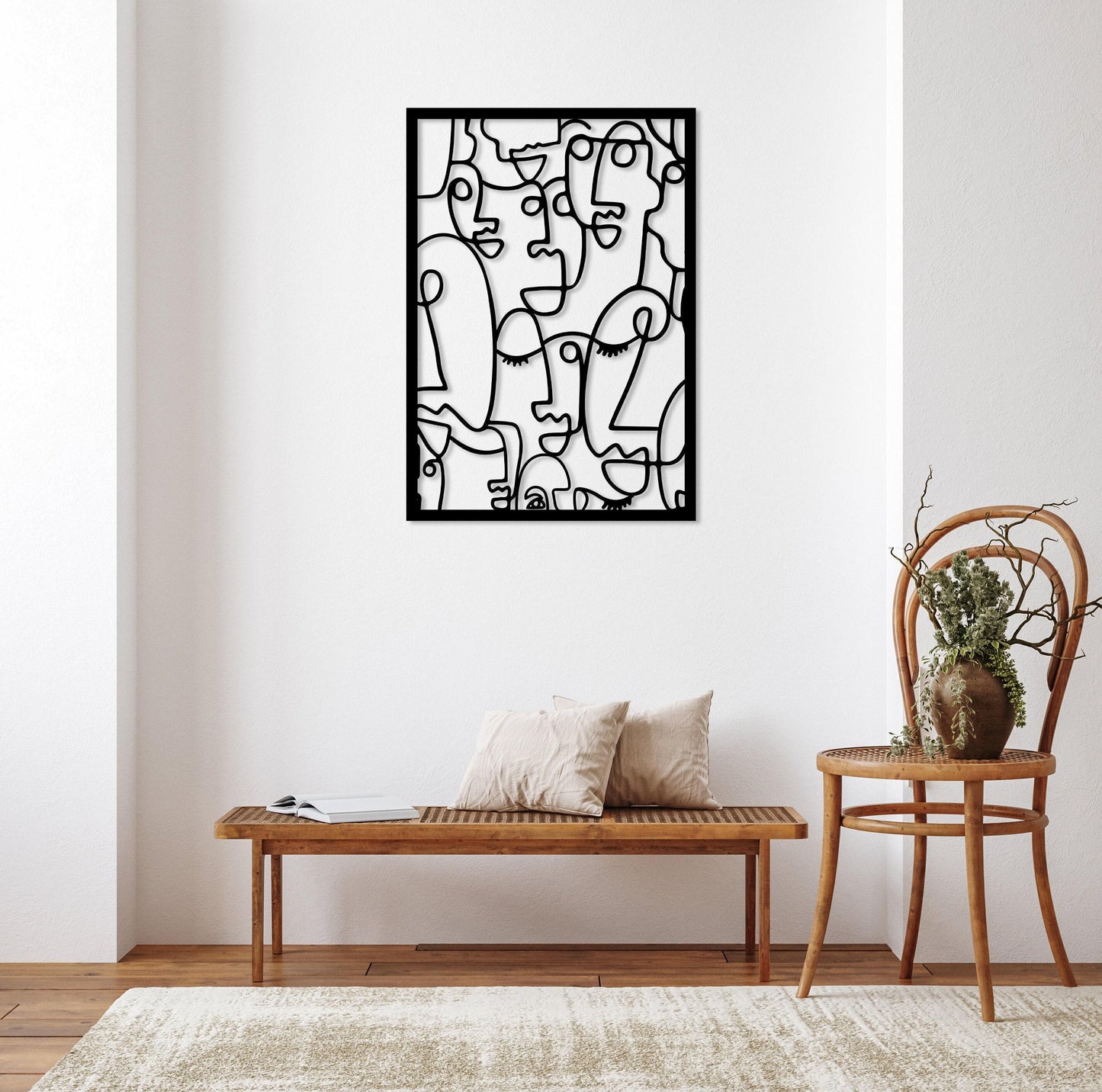Modern Faces Metal Wall Art, Metal Cubism Faces Wall Art, Minimalist Abstract Wall Decor, Art Lovers Gift,Living room Decor,Large Wall Art