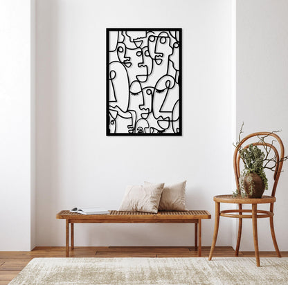 Modern Faces Metal Wall Art, Metal Cubism Faces Wall Art, Minimalist Abstract Wall Decor, Art Lovers Gift,Living room Decor,Large Wall Art
