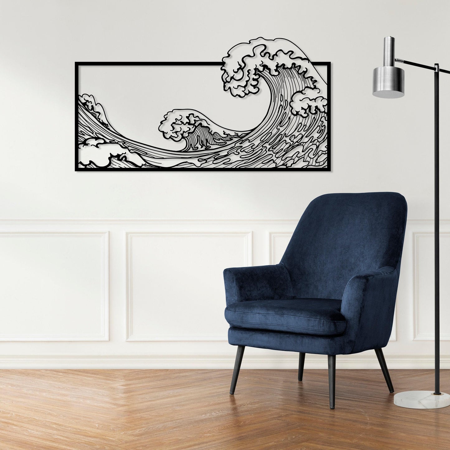 The Great Wave Metal Wall Art, Large Kanagawa Decor, Hokusai Katsushika Art, Japanese Modern Home Decor, Art Lovers Gift, Living Room Decor