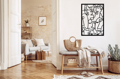 Modern Faces Metal Wall Art, Metal Cubism Faces Wall Art, Minimalist Abstract Wall Decor, Art Lovers Gift,Living room Decor,Large Wall Art