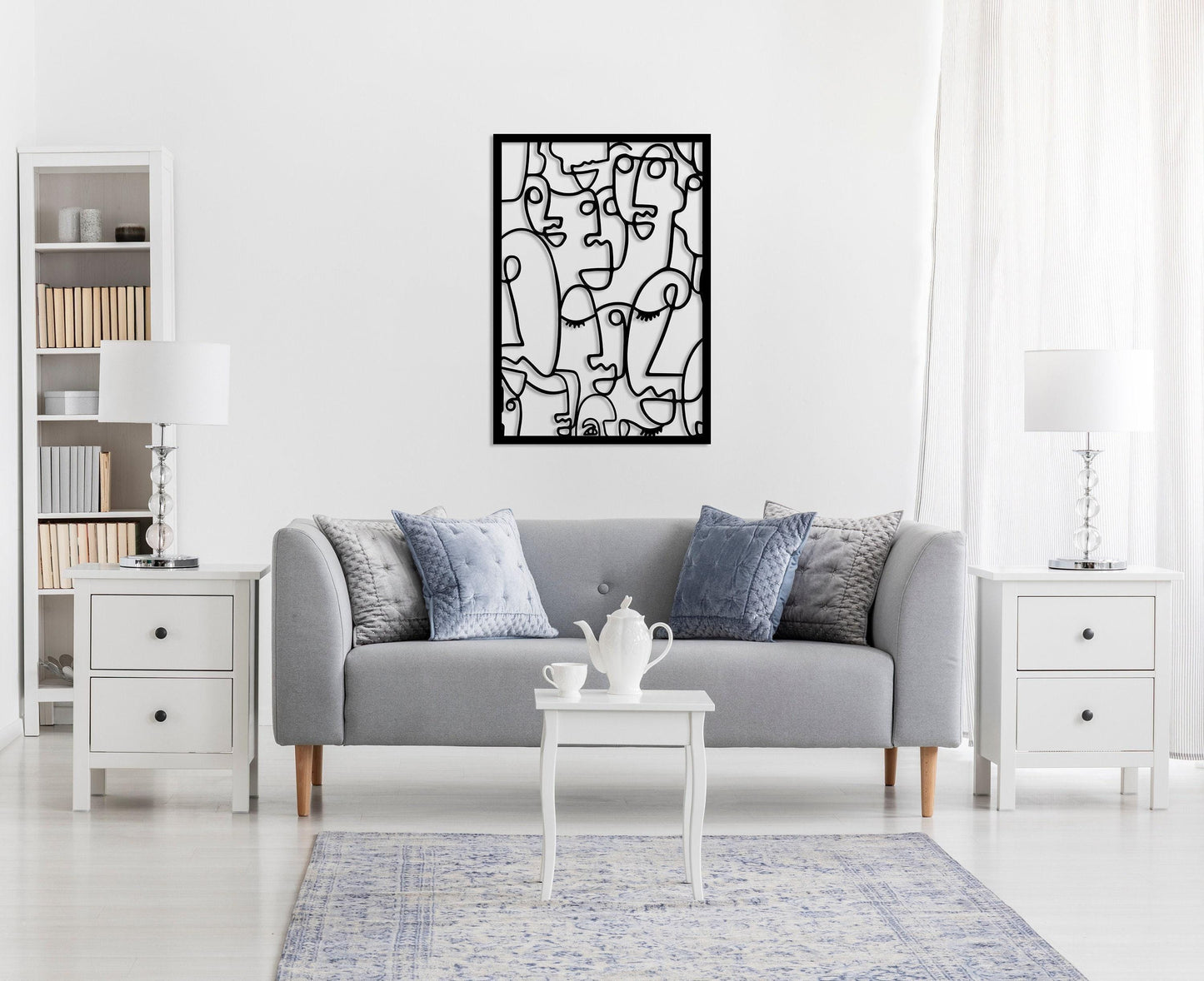 Modern Faces Metal Wall Art, Metal Cubism Faces Wall Art, Minimalist Abstract Wall Decor, Art Lovers Gift,Living room Decor,Large Wall Art