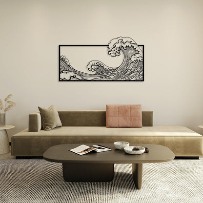 The Great Wave Metal Wall Art, Large Kanagawa Decor, Hokusai Katsushika Art, Japanese Modern Home Decor, Art Lovers Gift, Living Room Decor