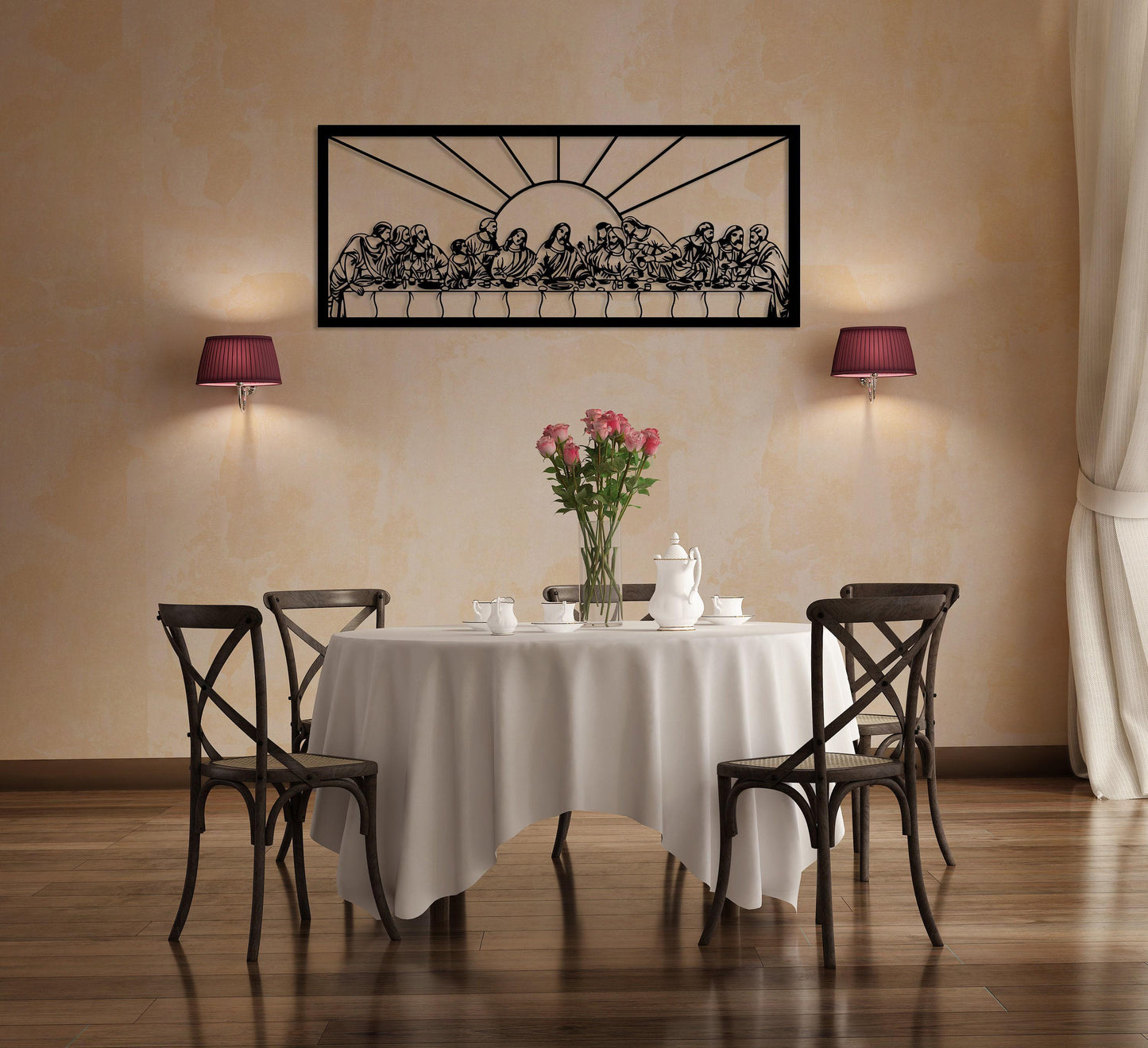 Jesus Christ Last Supper Metal Wallart, Christian Metal Gift, Religious Decor, Leonardo Da Vinci Artwork, XLarge Wall Decor, Christmas Gift