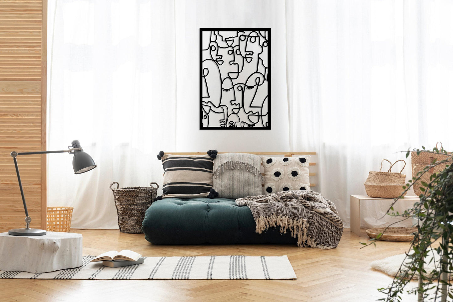 Modern Faces Metal Wall Art, Metal Cubism Faces Wall Art, Minimalist Abstract Wall Decor, Art Lovers Gift,Living room Decor,Large Wall Art