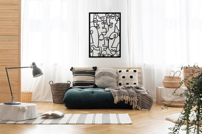 Modern Faces Metal Wall Art, Metal Cubism Faces Wall Art, Minimalist Abstract Wall Decor, Art Lovers Gift,Living room Decor,Large Wall Art