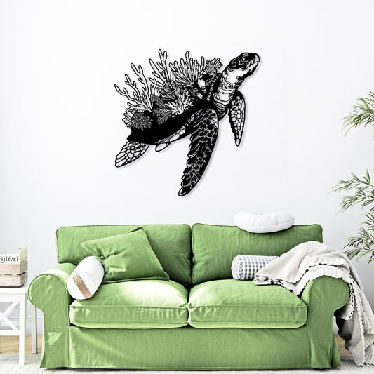 Sea Turtle Metal Wall Art, Unique Design Turtle Wall Decor, Sea Life, Coastal Decor, Beach House Art, Indoor and Outdoor Decor, Ocean Decor