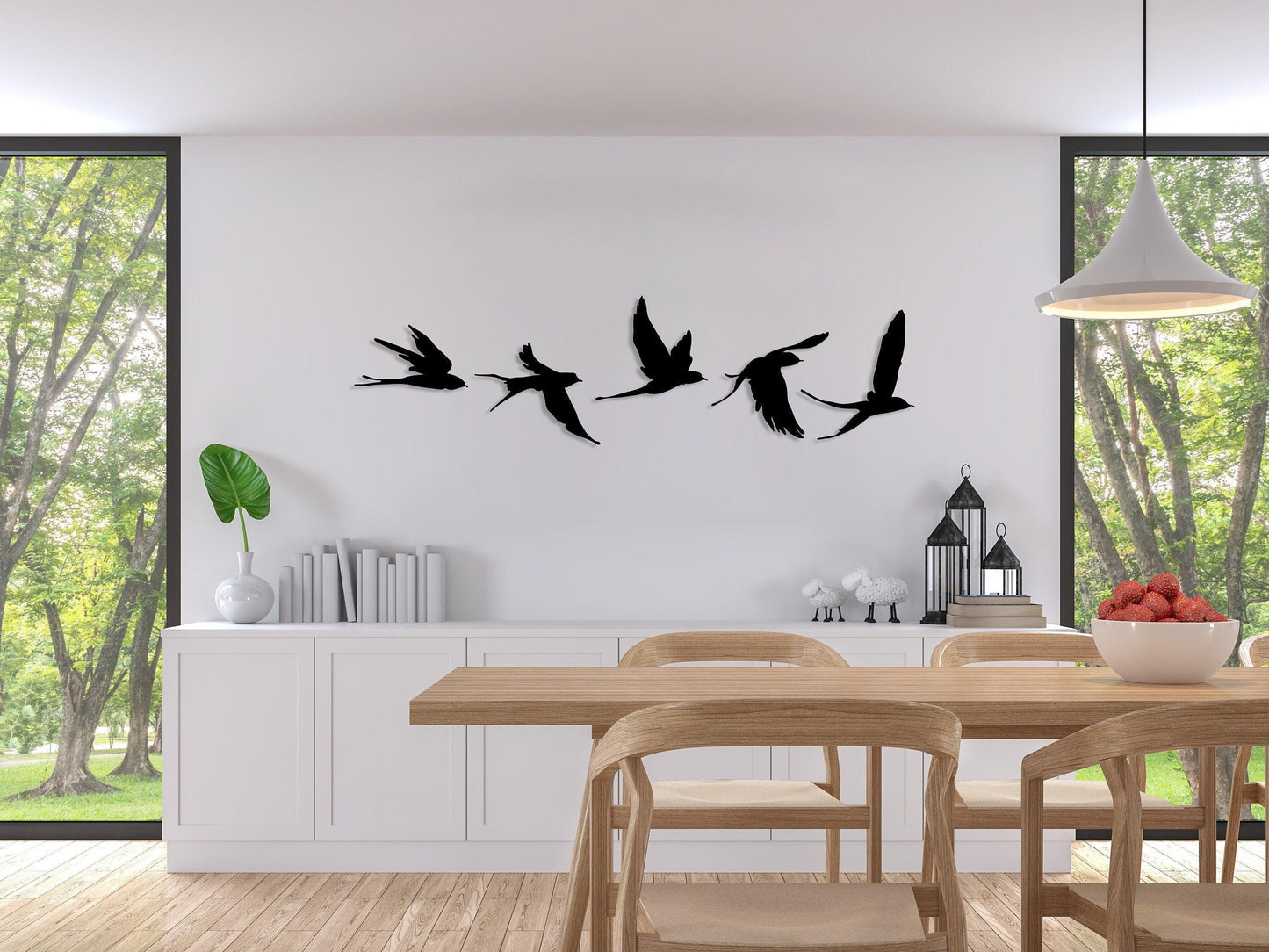 Birds Metal Wall Decor Set of 5, Metal Garden Decor, Minimal Birds Wall Art, Housewarming Gift, Unique Home Decor, Earthy Wall Decor, Birds
