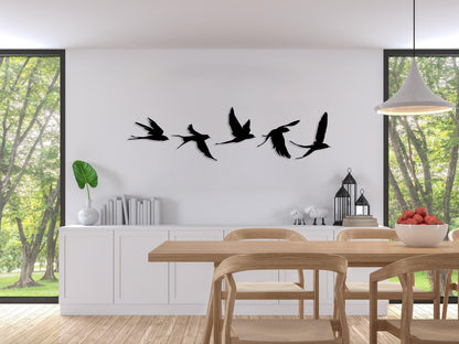 Birds Metal Wall Decor Set of 5, Metal Garden Decor, Minimal Birds Wall Art, Housewarming Gift, Unique Home Decor, Earthy Wall Decor, Birds