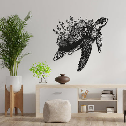 Sea Turtle Metal Wall Art, Unique Design Turtle Wall Decor, Sea Life, Coastal Decor, Beach House Art, Indoor and Outdoor Decor, Ocean Decor