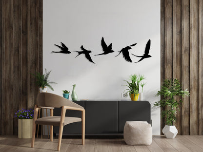 Birds Metal Wall Decor Set of 5, Metal Garden Decor, Minimal Birds Wall Art, Housewarming Gift, Unique Home Decor, Earthy Wall Decor, Birds