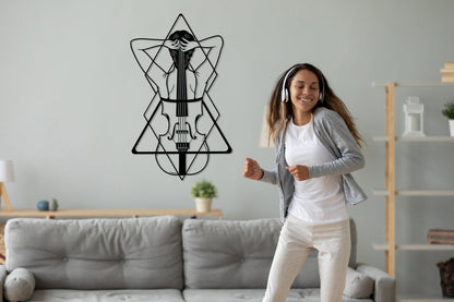 Violin Metal Wall Art with Woman, Violin Music Instrument Wall Decor, Music Wall Art, Living room Decor, Music Lover Gift,Abstract Woman Art